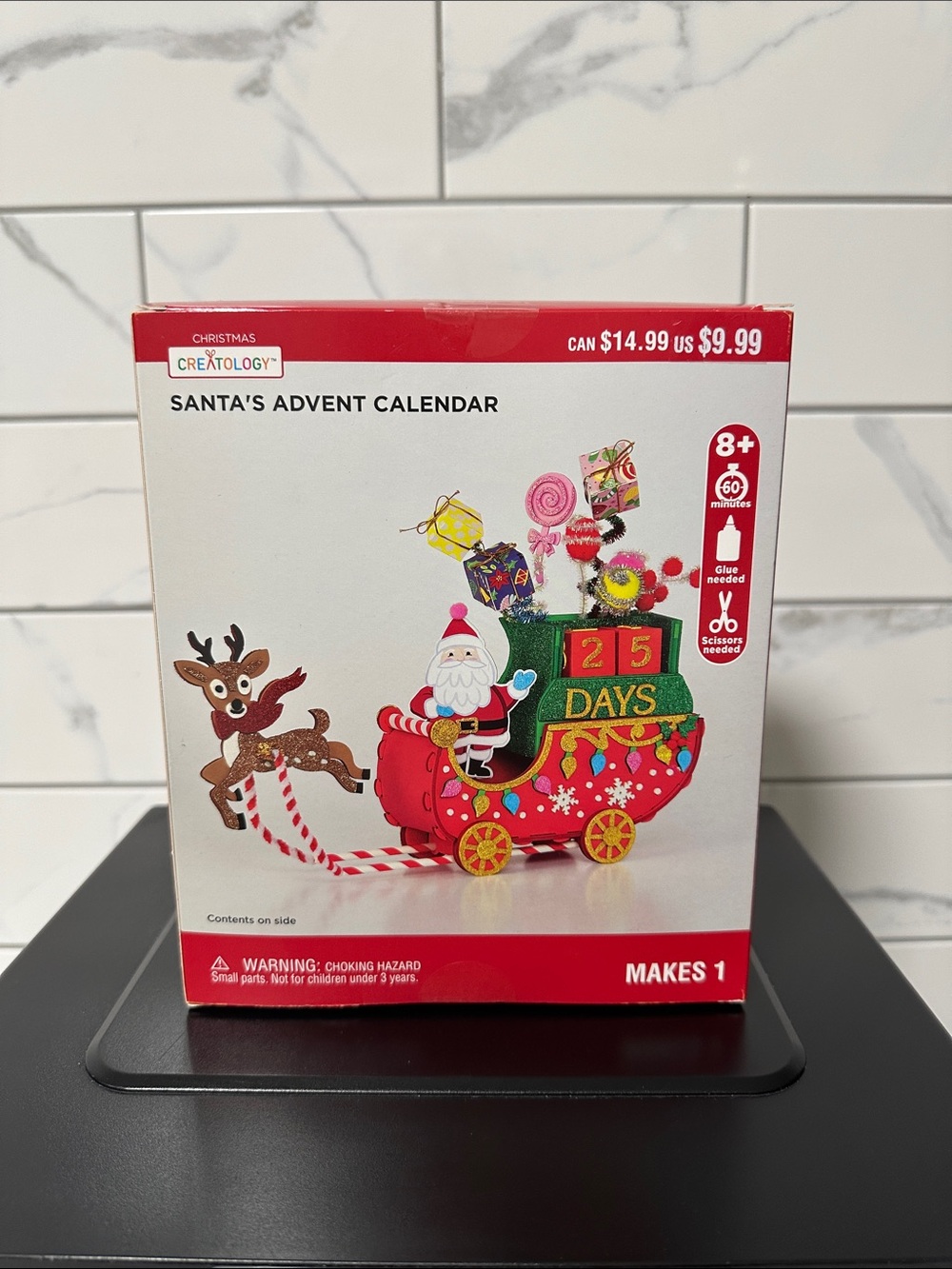 CreAology Santa Sleigh Advent Calendar Craft Kit